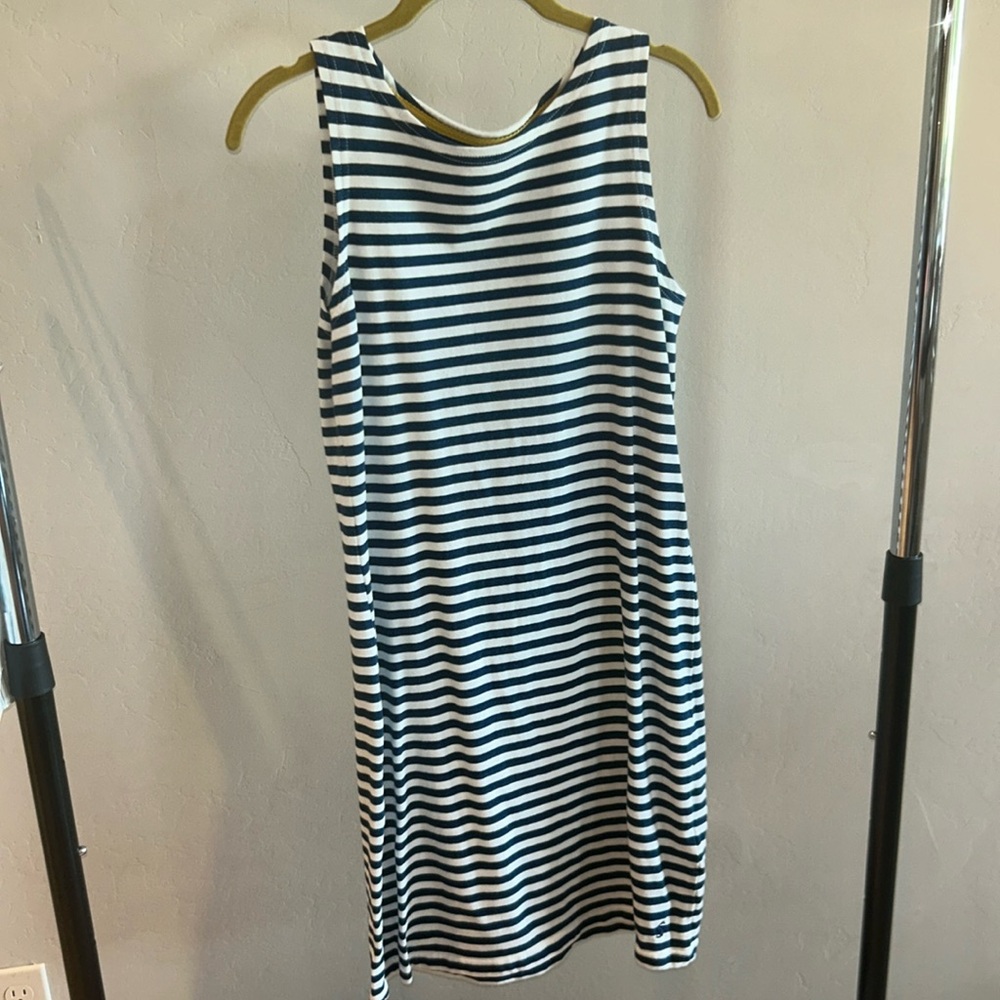 JOULES sleeveless Cotton Dress. Size 4. Navy and White Stripe